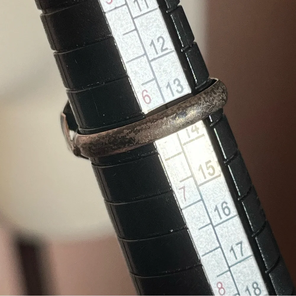 Antique Art Deco 1920’s Sterling Silver pink brown Glass Victorian Signet Ring - Picture 14 of 17